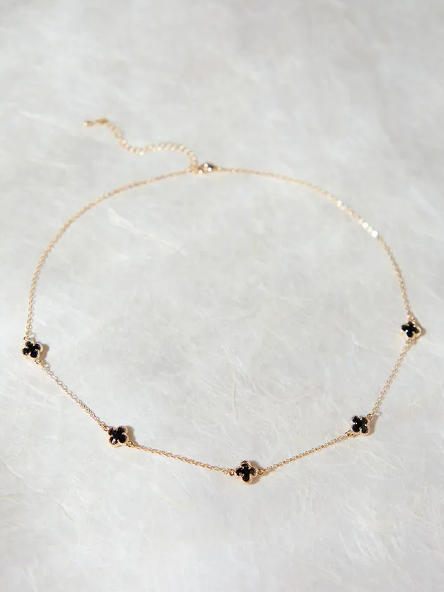 Black Crystal Clover Choker Goldblack Women Altar039d State Necklaces Black Crystal Clover Choker Goldblack Women Altar039d State Necklaces