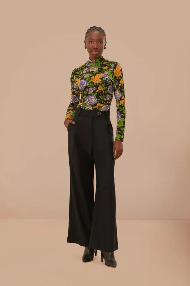 Black Hight Waisted Pants Women FARM Rio Pants