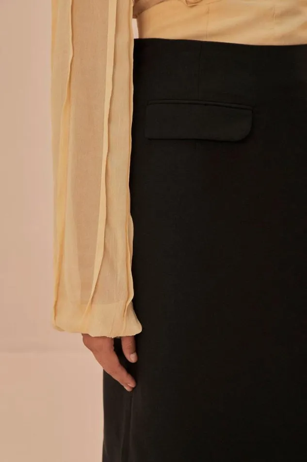 Black Midi Skirt Women FARM Rio Skirts