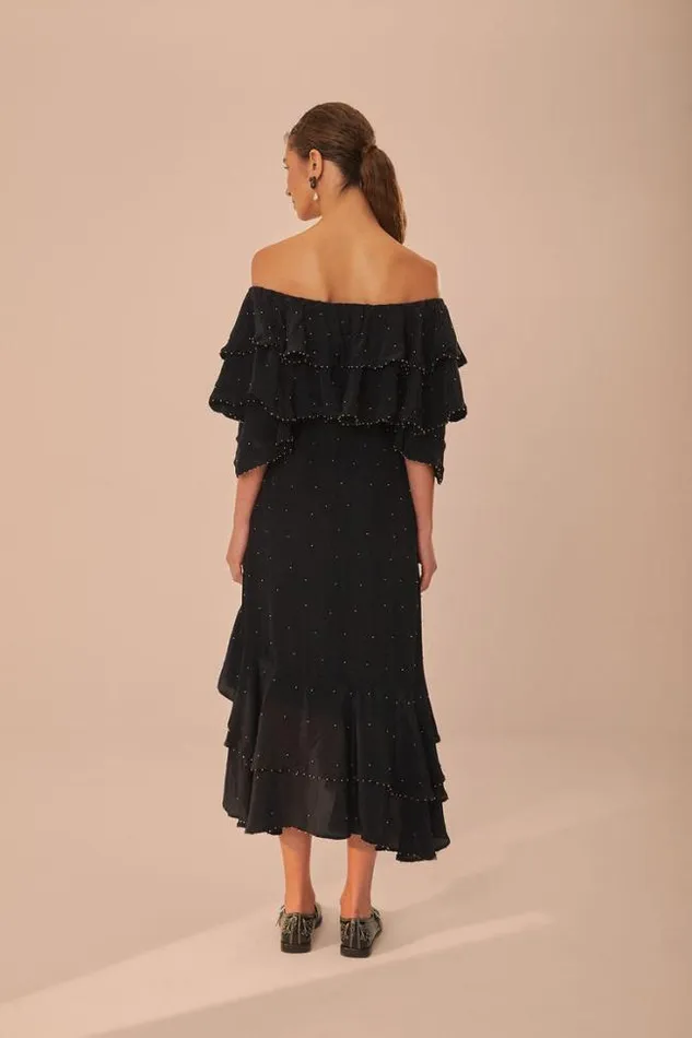 Black OffShoulder Maxi Dress Women FARM Rio Maxi Dresses