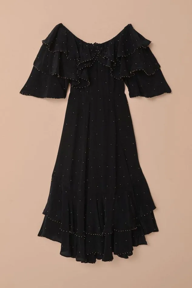 Black OffShoulder Maxi Dress Women FARM Rio Maxi Dresses