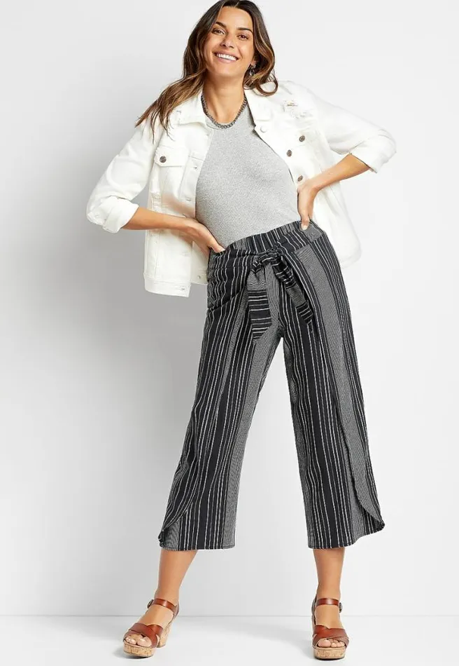 Black Stripe Flyaway Pant Women Maurices Bottoms