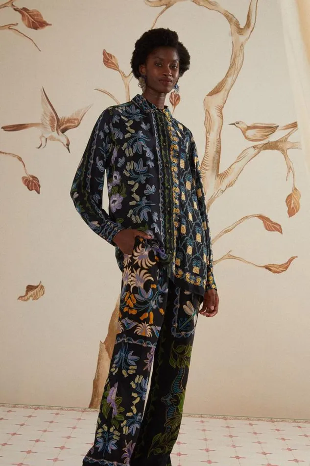 Black Winter Garden Pajama Pants Women FARM Rio Pants