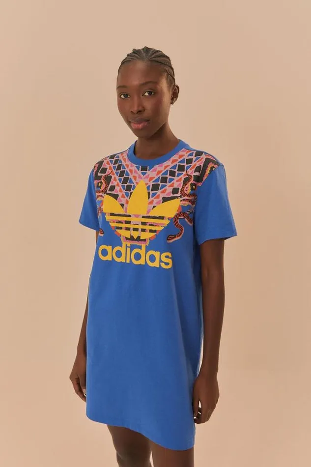 Blue Adidas Farm Rio TShirt Dress Women FARM Rio Tshirts