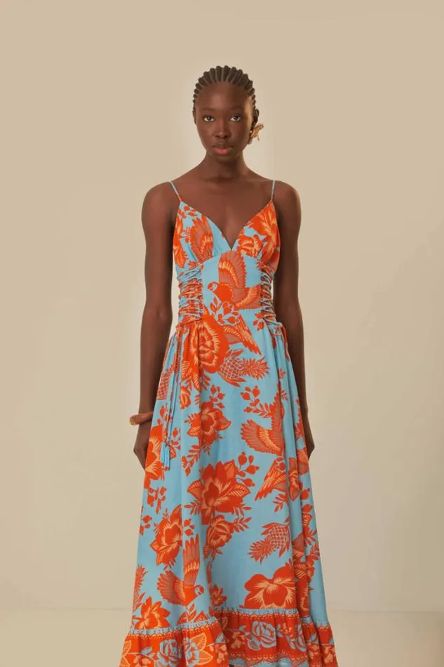 Blue Lace Garden Midi Dress Women FARM Rio Midi Dresses