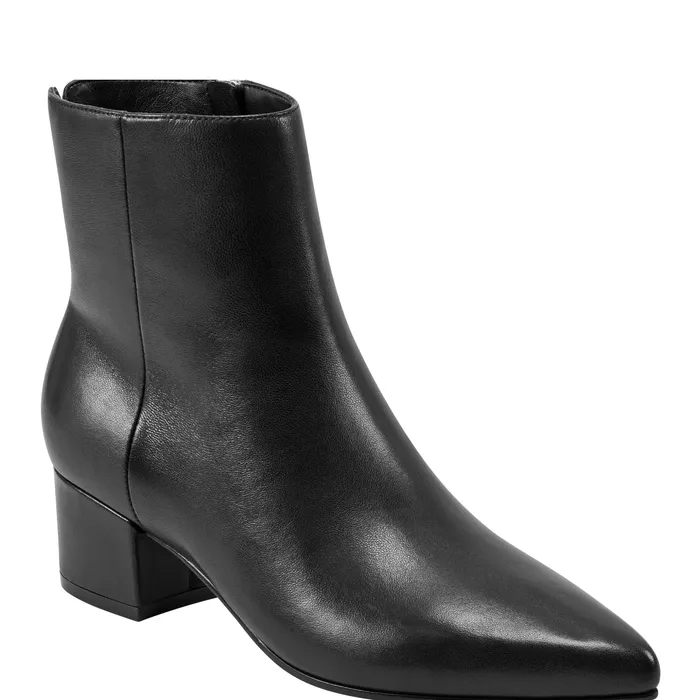 Booties Women Marc Fisher Leonna Ankle Bootie Black Leather