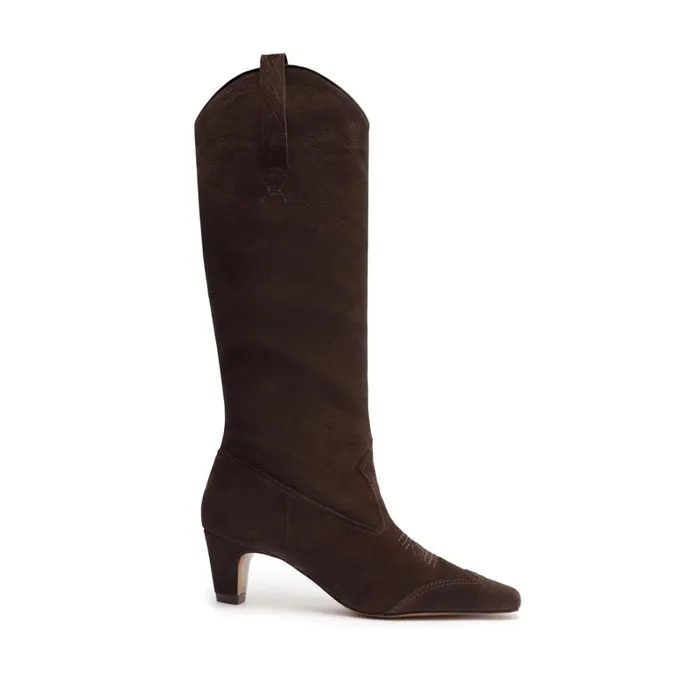 Boots Allie Up Cow Suede Boot Dark Chocolate Schutz Shoes Boots