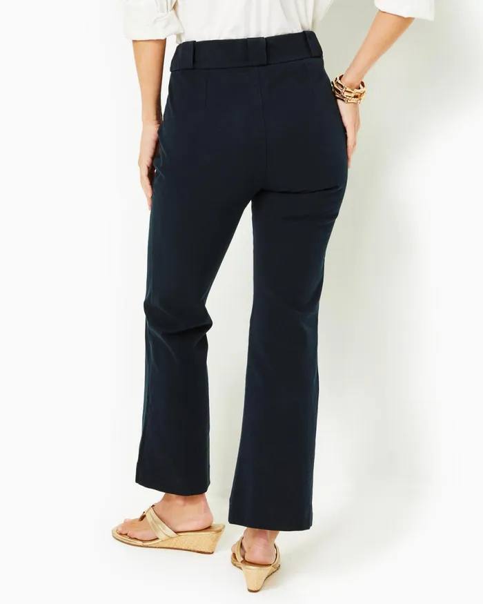 Bottoms Women Lilly Pulitzer 27034 Parrish BiStretch Crop Flare Pant Noir
