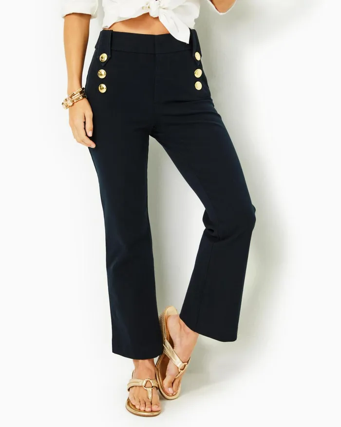 Bottoms Women Lilly Pulitzer 27034 Parrish BiStretch Crop Flare Pant Noir Bottoms Women Lilly Pulitzer 27034 Parrish BiStretch Crop Flare Pant Noir
