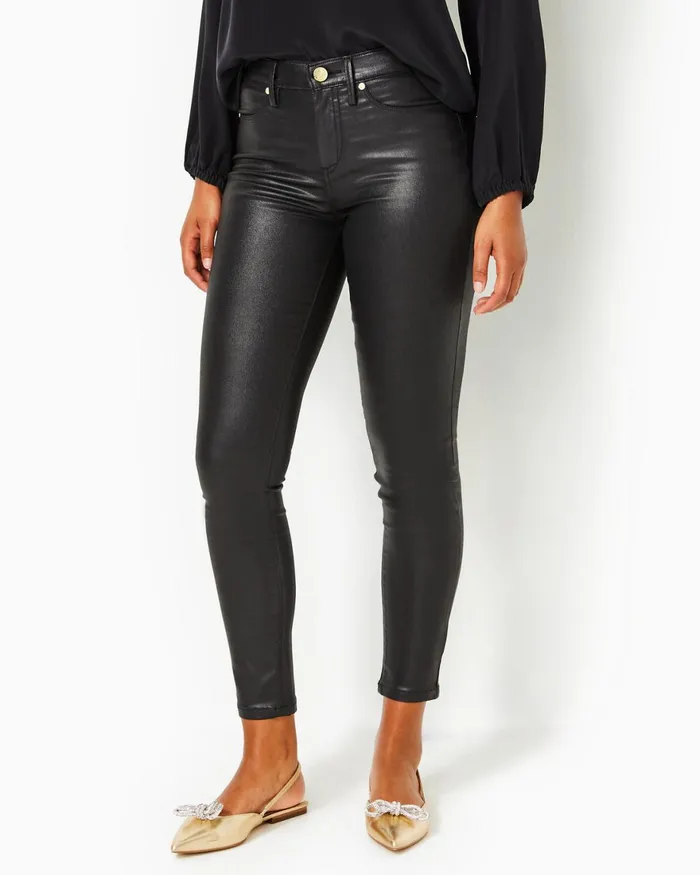 Bottoms Women Lilly Pulitzer 29034 Eagan HighRise Stretch Coated Jean Black Bottoms Women Lilly Pulitzer 29034 Eagan HighRise Stretch Coated Jean Black