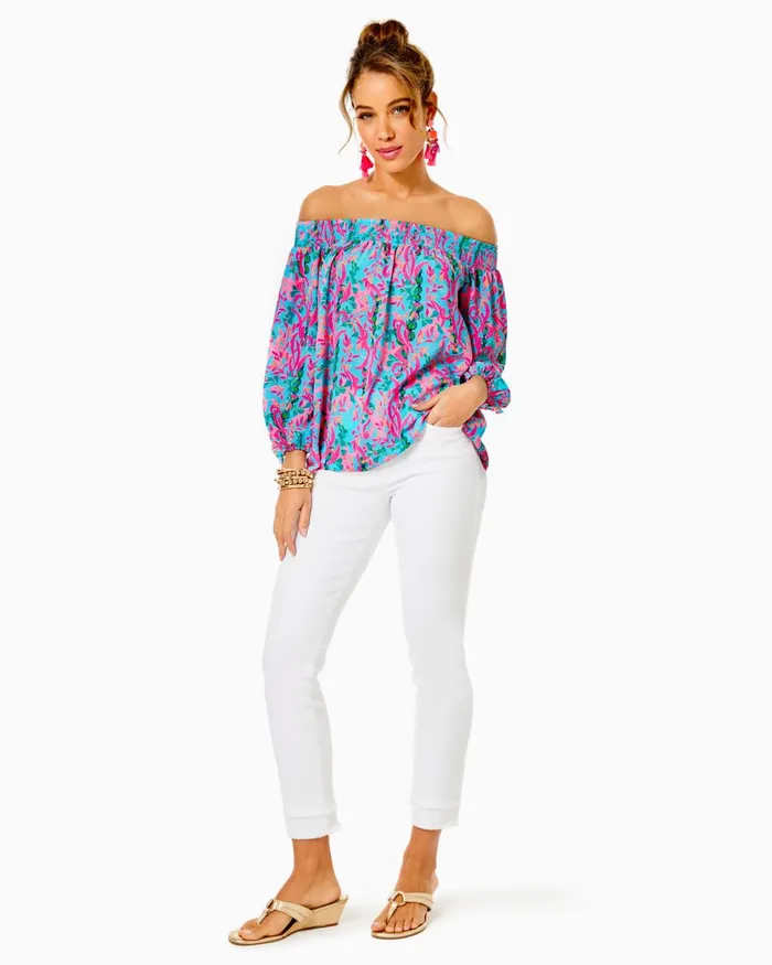 Bottoms Women Lilly Pulitzer 29034 South Ocean HighRise Skinny Jean Resort White