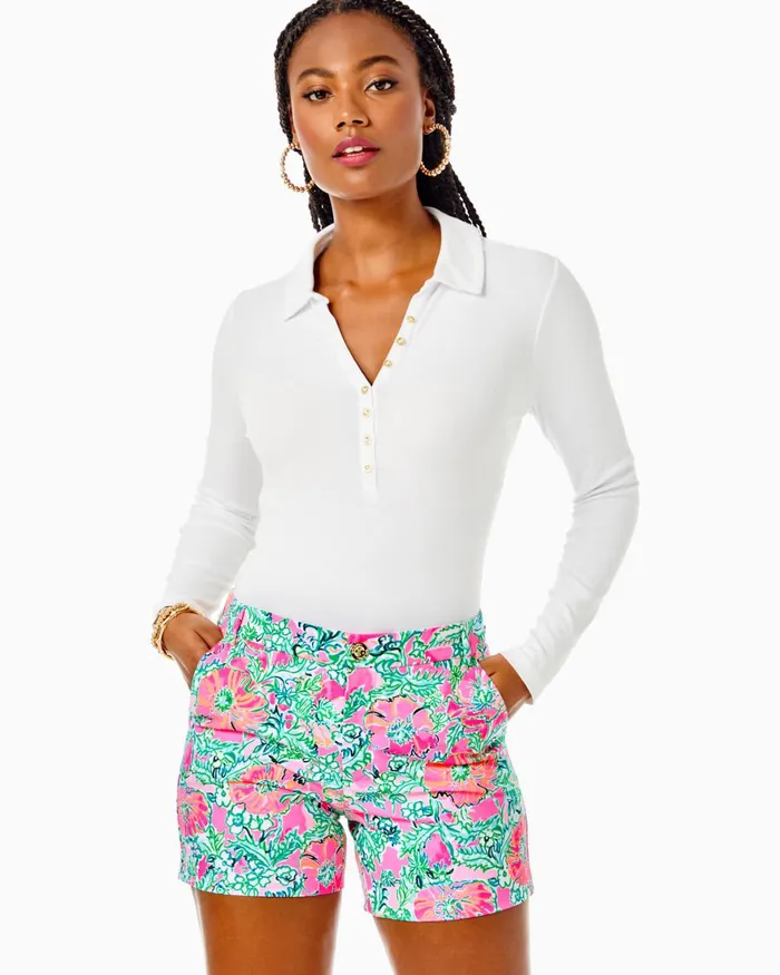 Bottoms Women Lilly Pulitzer 5034 Gretchen High Rise Short Soleil Pink Perfect Poppy Bottoms Women Lilly Pulitzer 5034 Gretchen High Rise Short Soleil Pink Perfect Poppy