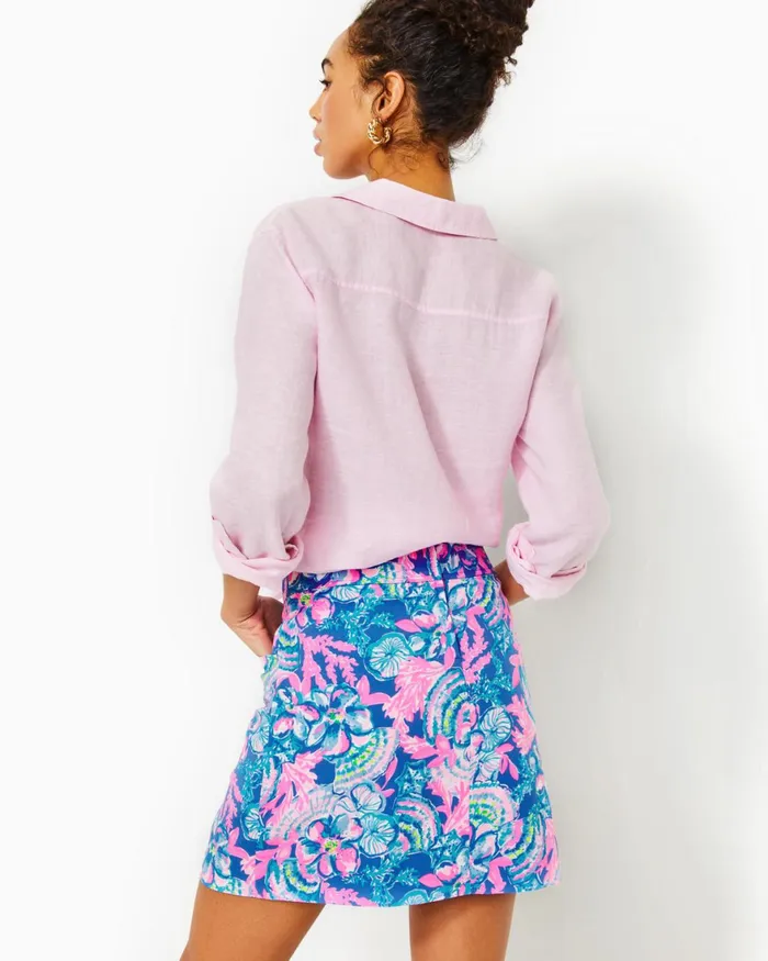 Bottoms Women Lilly Pulitzer Jonas HighWaisted Skort Blue Tang Sitting Seaside