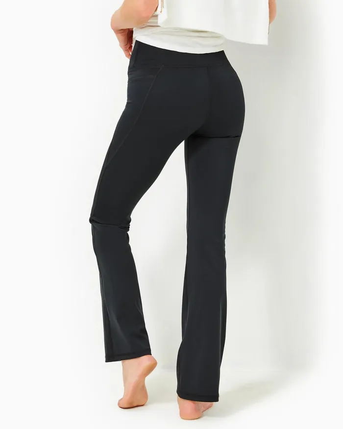 Bottoms Women Lilly Pulitzer UPF 50 Luxletic 315034 Carpe Vita Flare Legging Onyx