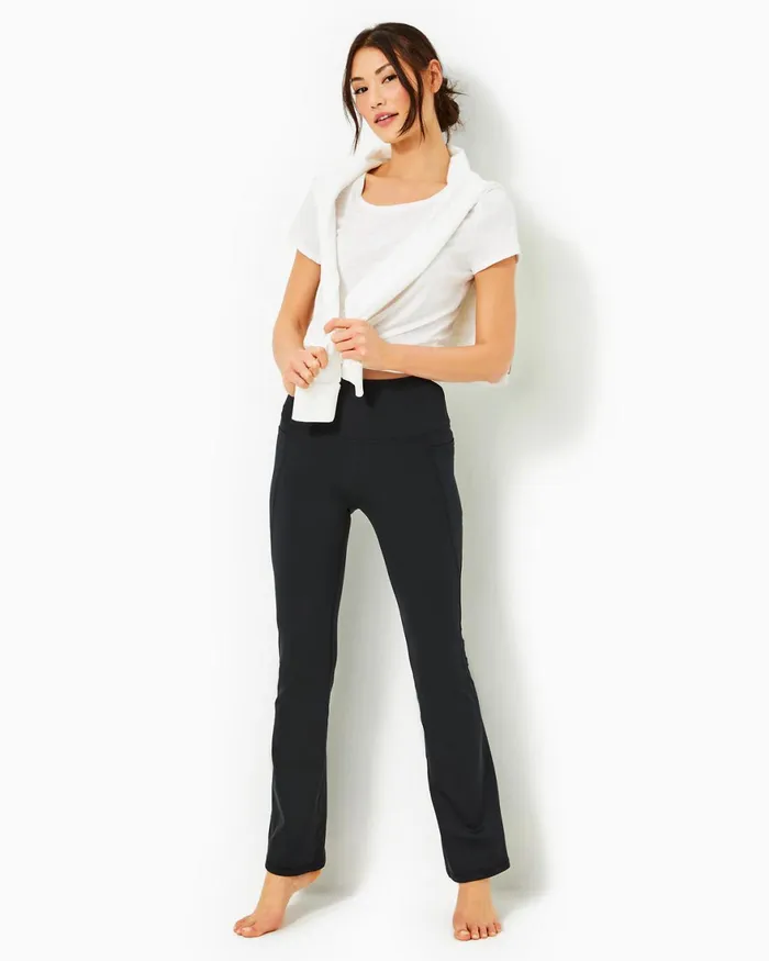 Bottoms Women Lilly Pulitzer UPF 50 Luxletic 315034 Carpe Vita Flare Legging Onyx Bottoms Women Lilly Pulitzer UPF 50 Luxletic 315034 Carpe Vita Flare Legging Onyx