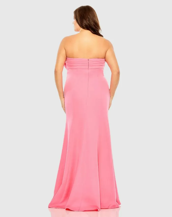 Bow Front Crepe Dress Plus Candy Pink Women Plus Size Dresses Mac Duggal Bow Front Crepe Dress Plus Candy Pink Women Plus Size Dresses Mac Duggal
