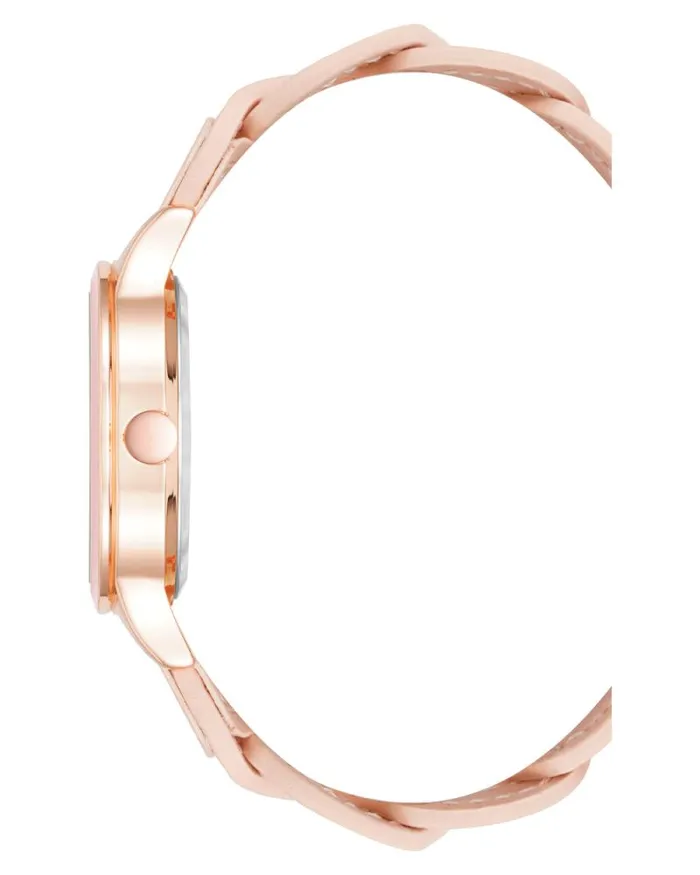 Braid Patterned Strap Watch Pink Women Nine West Straps Braid Patterned Strap Watch Pink Women Nine West Straps