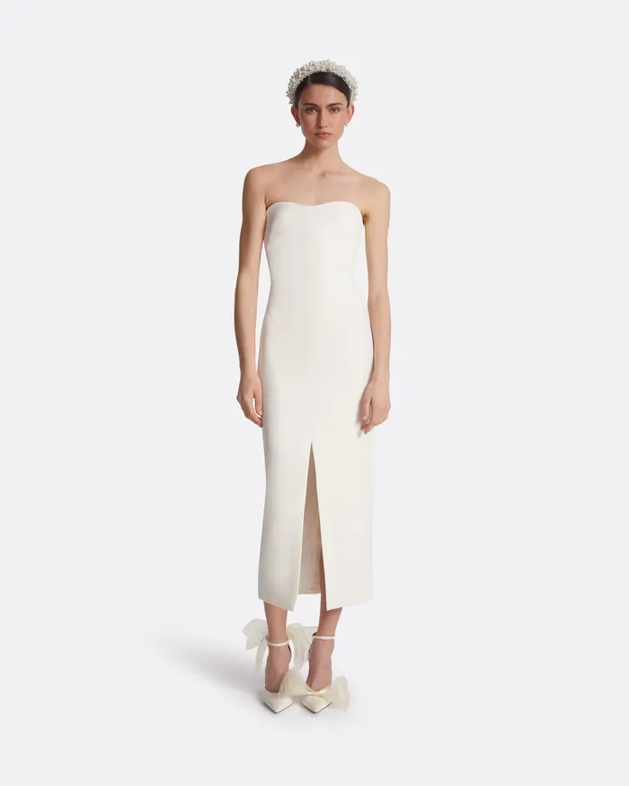 Bridal Safiyaa Women Peggie Ivory Midi Dress Ivory
