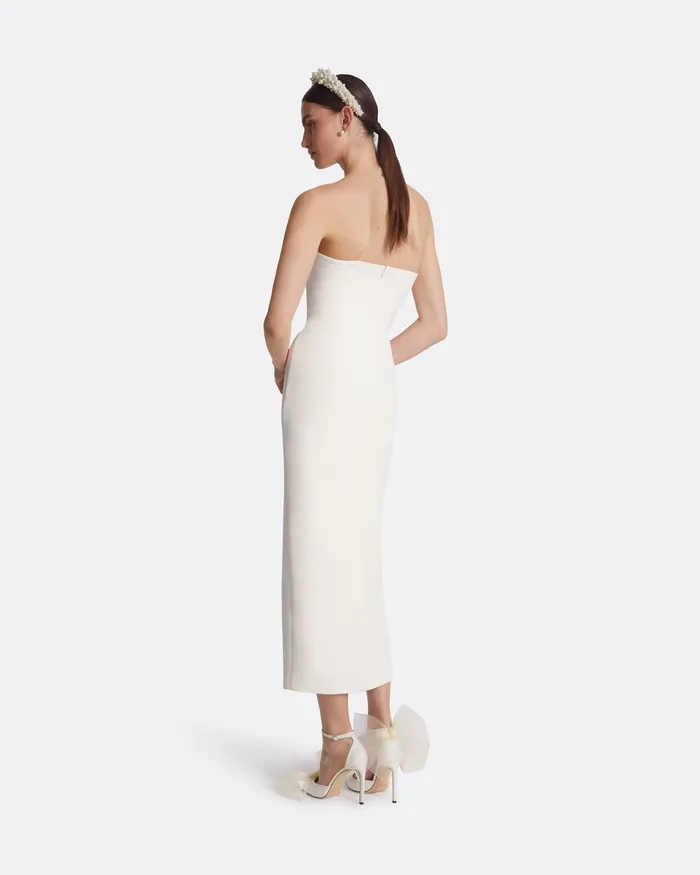 Bridal Safiyaa Women Peggie Ivory Midi Dress Ivory