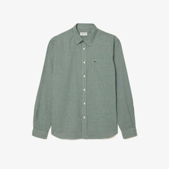 Button Down Shirts Men Lacoste Men039s Cotton Flannel Shirt Green White Dcj