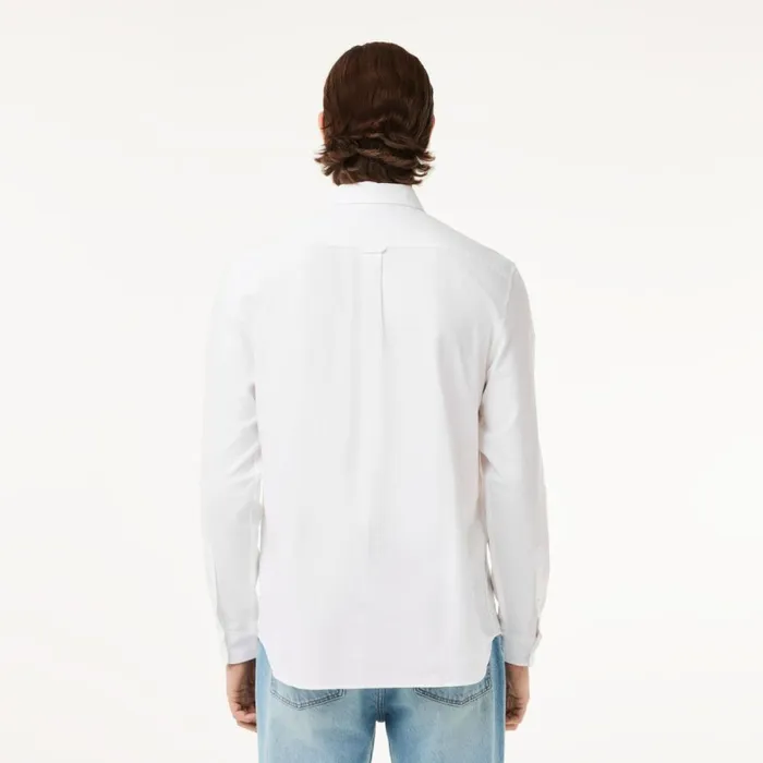 Button Down Shirts Men Lacoste Men039s Regular Fit Cotton Oxford Shirt White 001