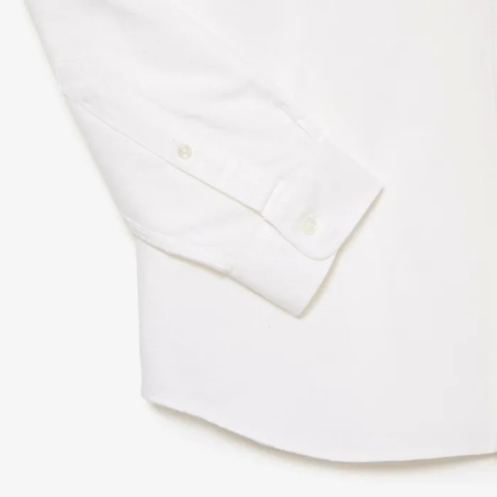 Button Down Shirts Men Lacoste Men039s Regular Fit Cotton Oxford Shirt White 001