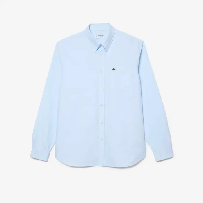 Button Down Shirts Men Lacoste Men039s Regular Fit Cotton Oxford Shirt White Blue F6z