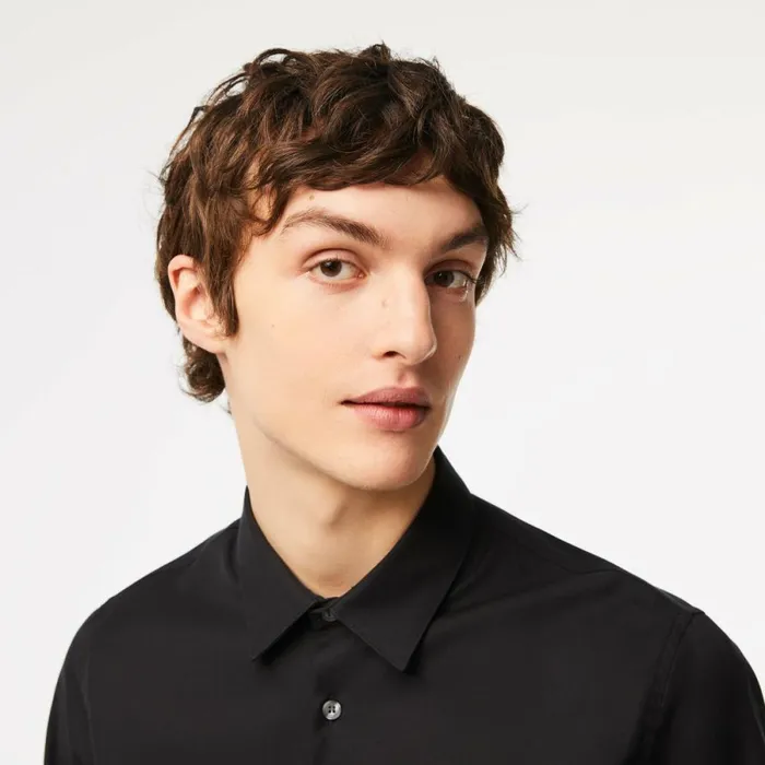 Button Down Shirts Men Lacoste Men039s Regular Fit Solid Cotton Shirt Black 031