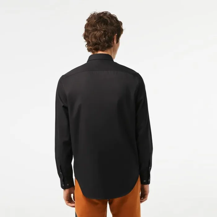 Button Down Shirts Men Lacoste Men039s Regular Fit Solid Cotton Shirt Black 031