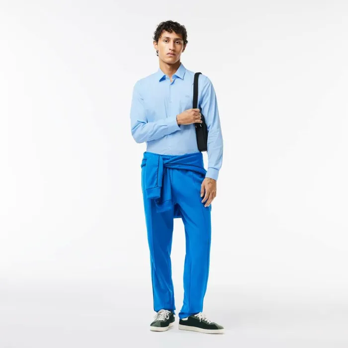 Button Down Shirts Men Lacoste Men039s Slim Fit French Collar Cotton Poplin Shirt Pastel Blue Hbp