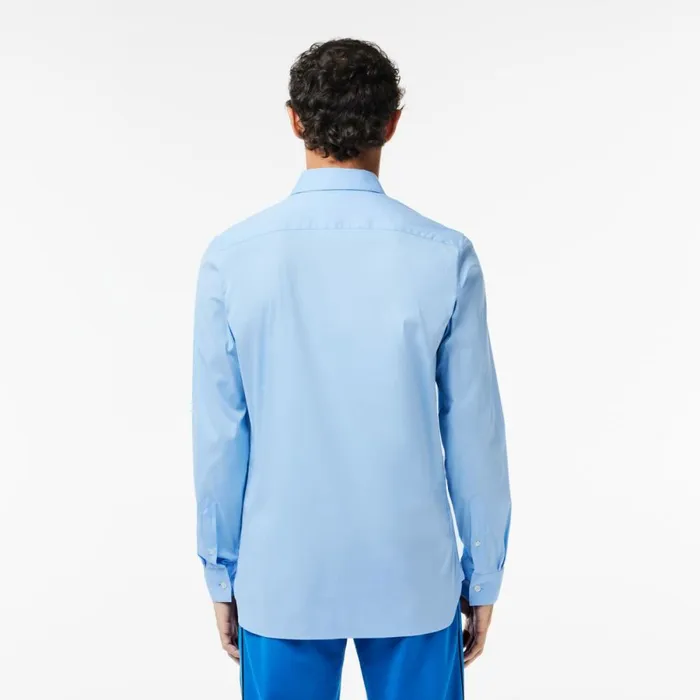 Button Down Shirts Men Lacoste Men039s Slim Fit French Collar Cotton Poplin Shirt Pastel Blue Hbp