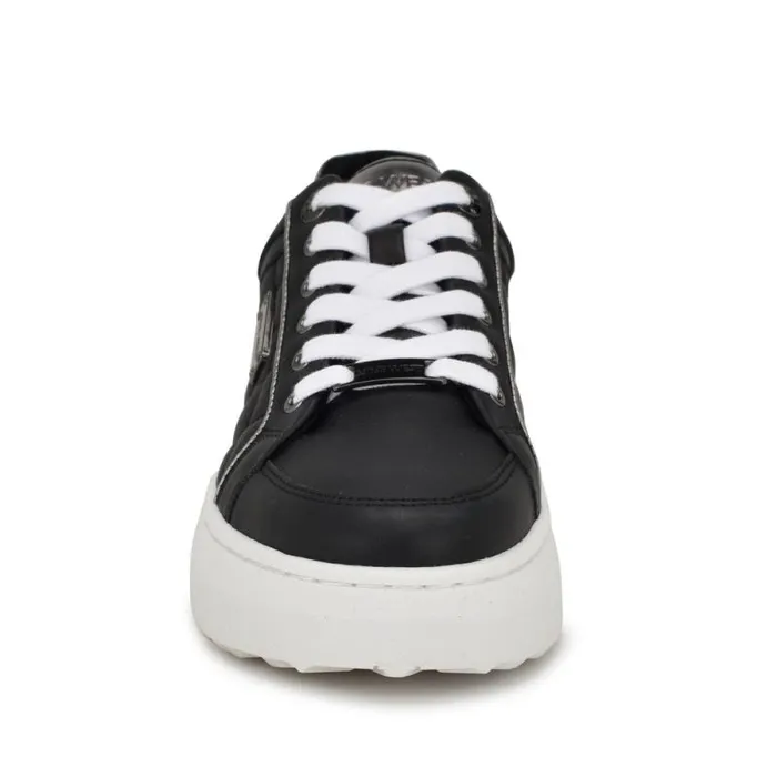 Cafee LaceUp Platform Sneakers Black Women Nine West Flats Cafee LaceUp Platform Sneakers Black Women Nine West Flats