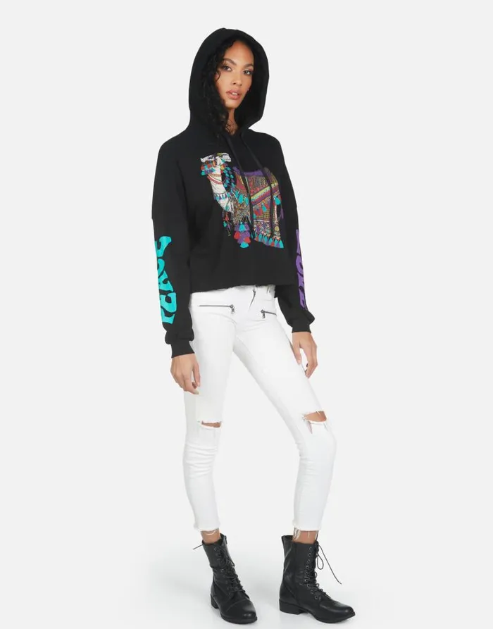Cambry Peace Love Camel Black Women Lauren Moshi Hoodies