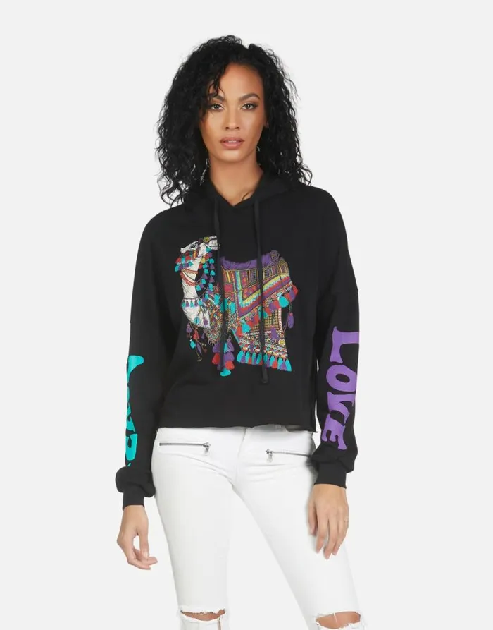 Cambry Peace Love Camel Black Women Lauren Moshi Hoodies
