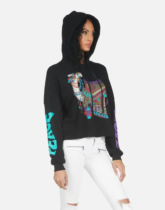 Cambry Peace Love Camel Black Women Lauren Moshi Hoodies