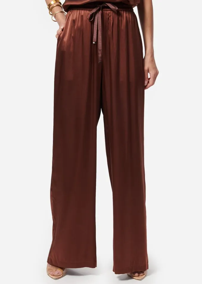 CAMI NYC Bottoms Women Sena Wide Leg Pant Coffee