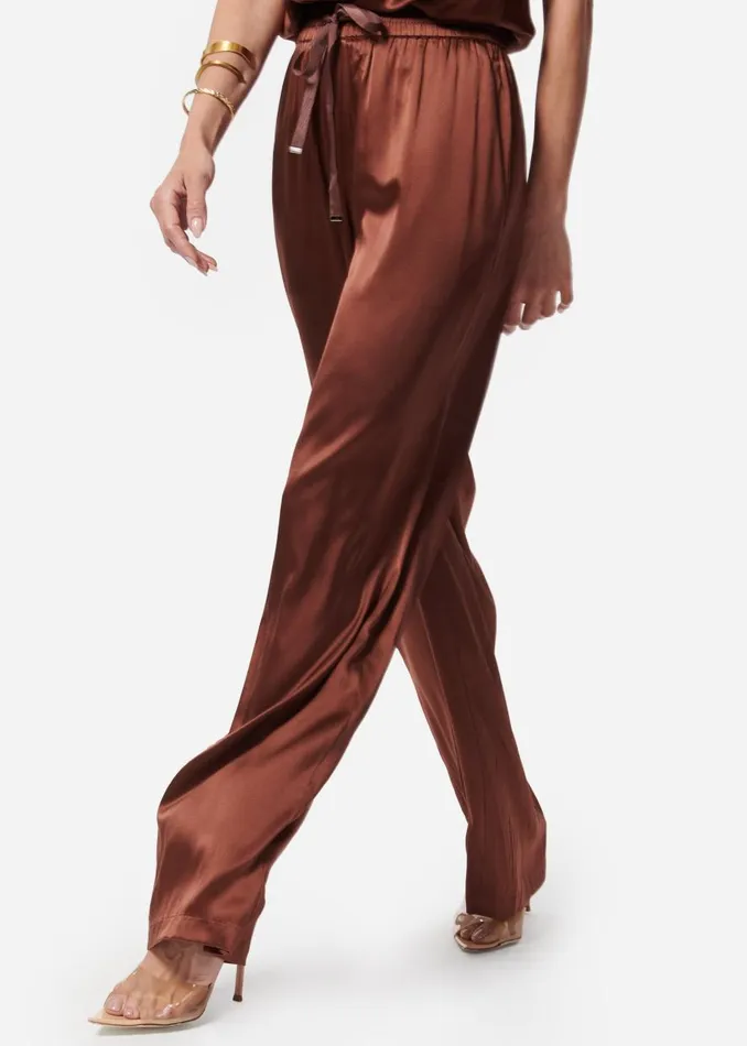 CAMI NYC Bottoms Women Sena Wide Leg Pant Coffee