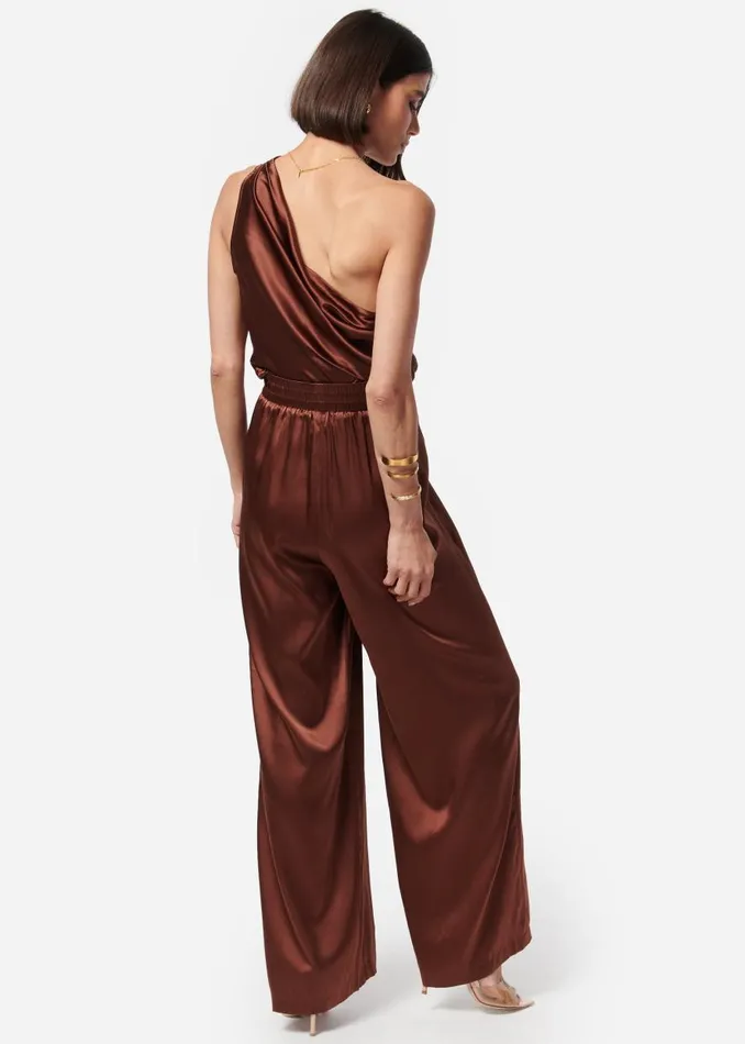 CAMI NYC Bottoms Women Sena Wide Leg Pant Coffee