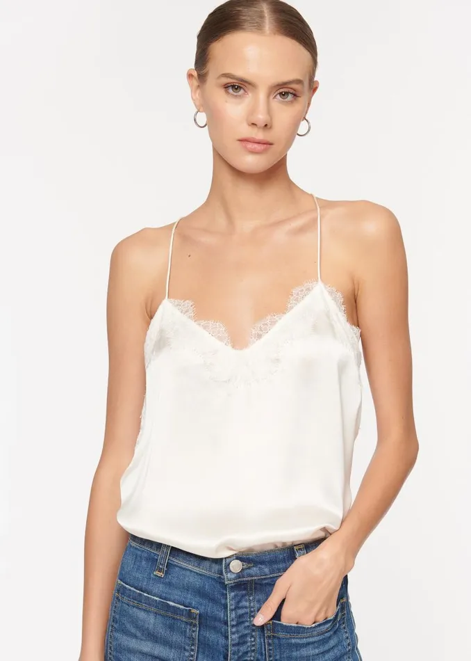 CAMI NYC Camisoles Women Racer Charmeuse Cami White