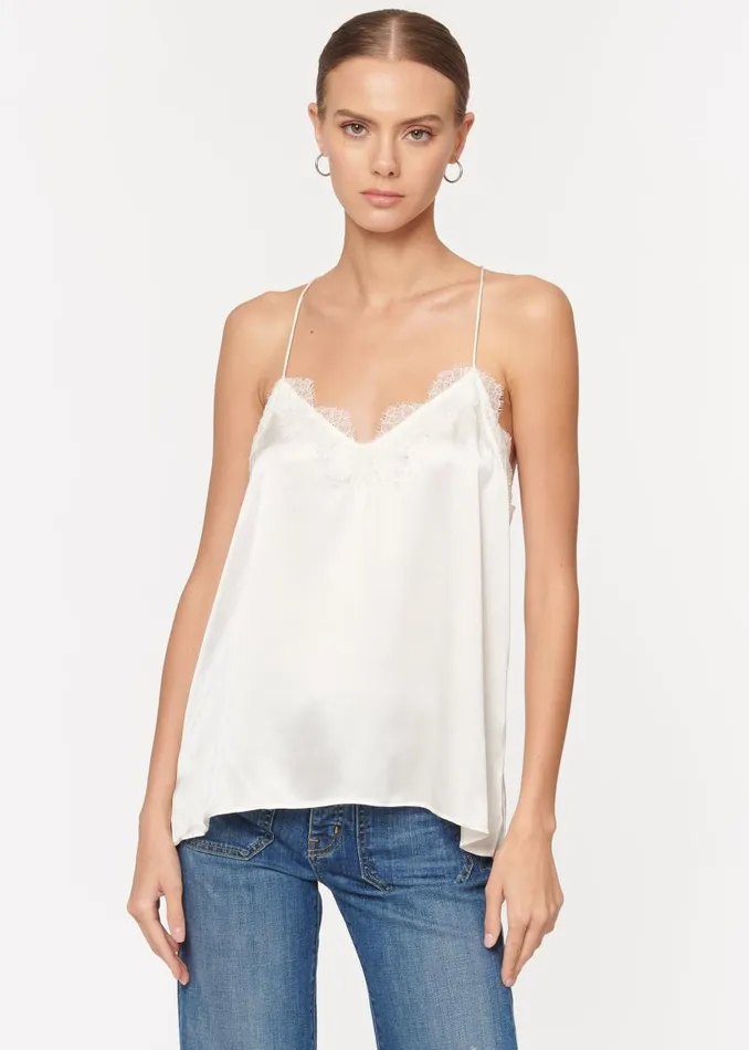 CAMI NYC Camisoles Women Racer Charmeuse Cami White