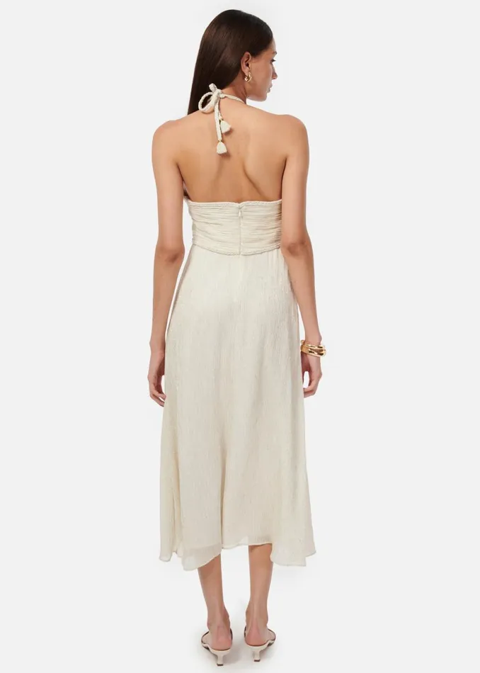 CAMI NYC Dresses Women Sonoma Metallic Chiffon Dress White