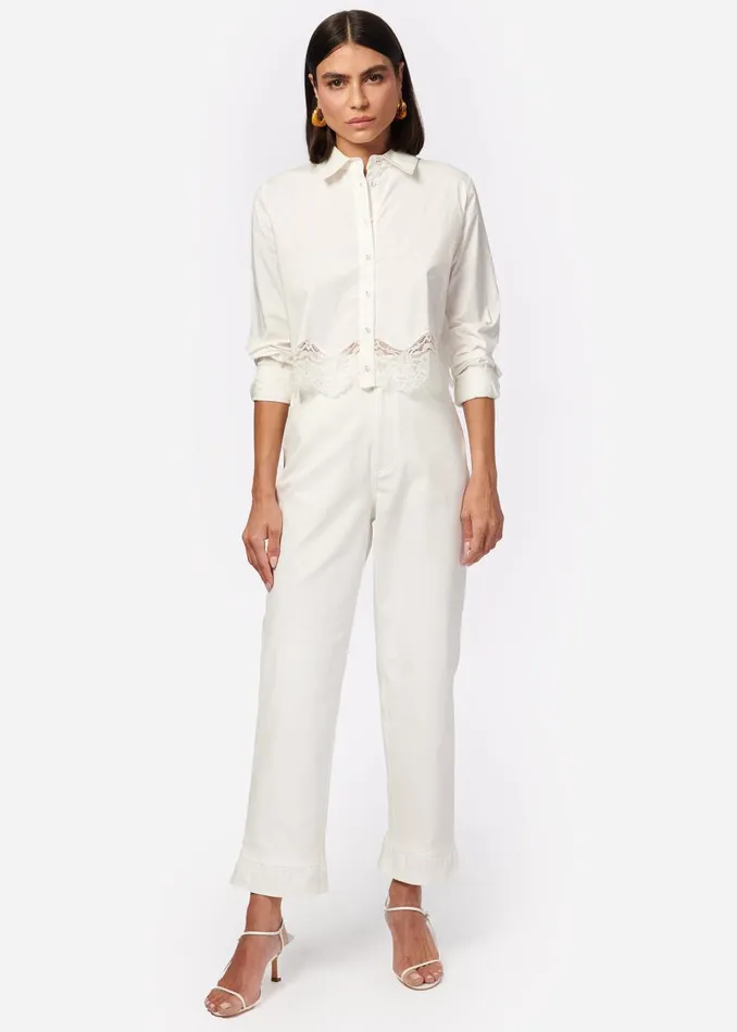 CAMI NYC Tops and Sweaters Women Sora Cropped Top White