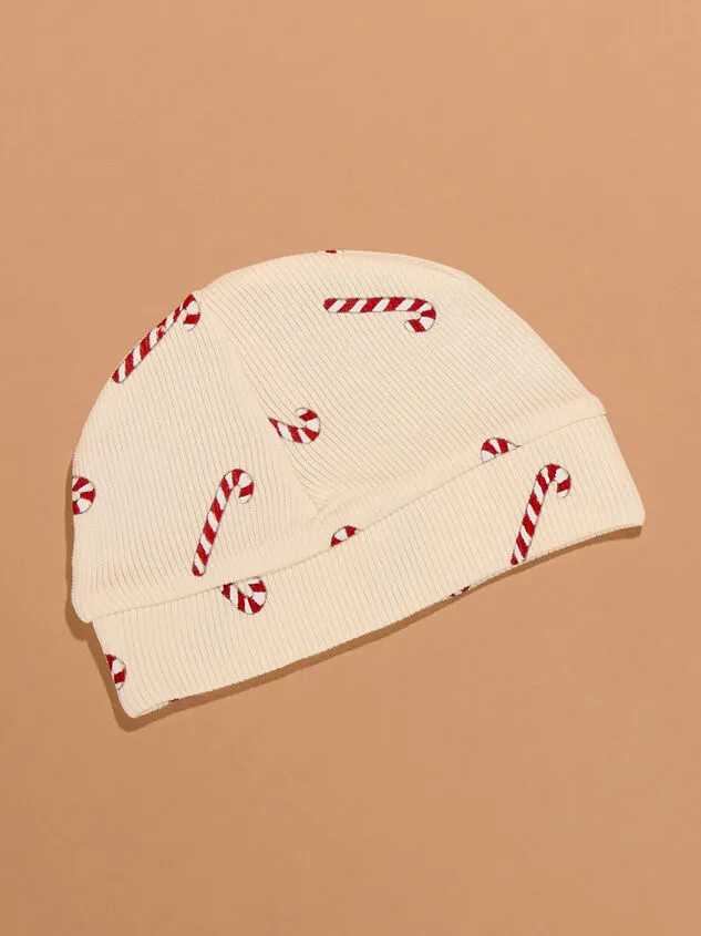 Candy Cane Ribbed Beanie Cream GirlBoy Altar039d State Headwear