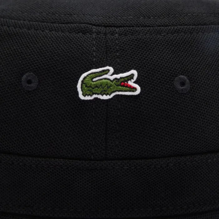 Caps and Hats MenWomen Lacoste Unisex Organic Cotton Bucket Hat Black 031