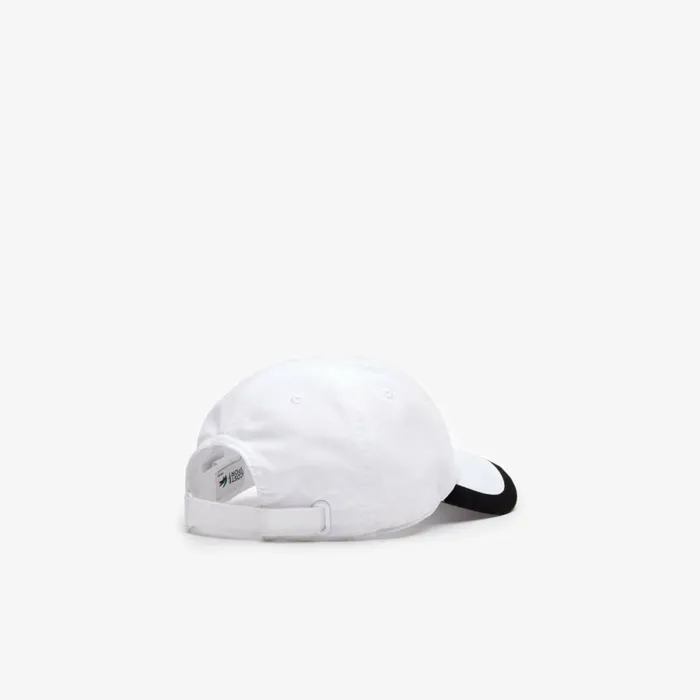 Caps and Hats MenWomen Lacoste Unisex SPORT Contrast Border Lightweight Cap White Black Au8