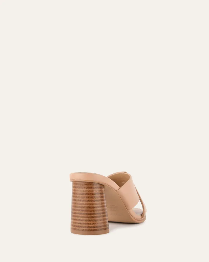 Carrie mid heel sandals beige leather MID HEELS jomercer Women Carrie mid heel sandals beige leather MID HEELS jomercer Women