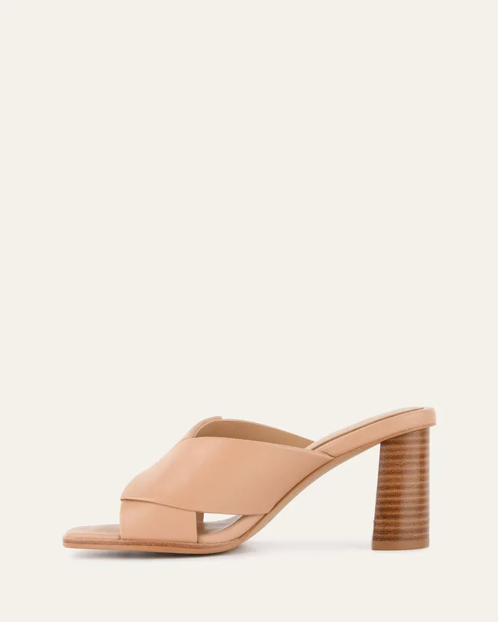 Carrie mid heel sandals beige leather MID HEELS jomercer Women Carrie mid heel sandals beige leather MID HEELS jomercer Women