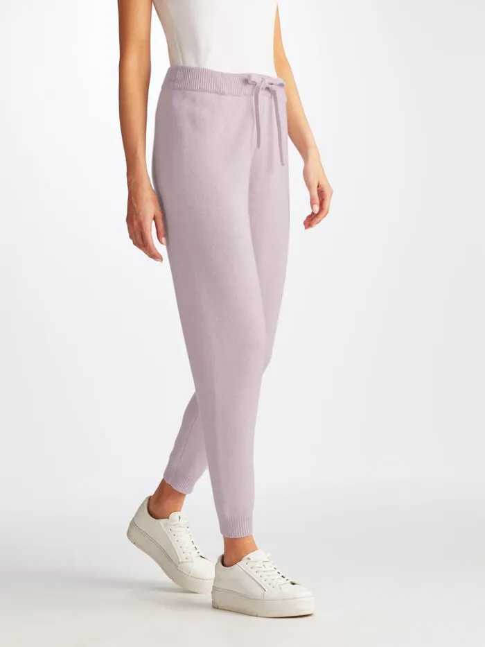 Cashmere Pants Women Derek Rose Track Pants Daphne Cashmere Lilac