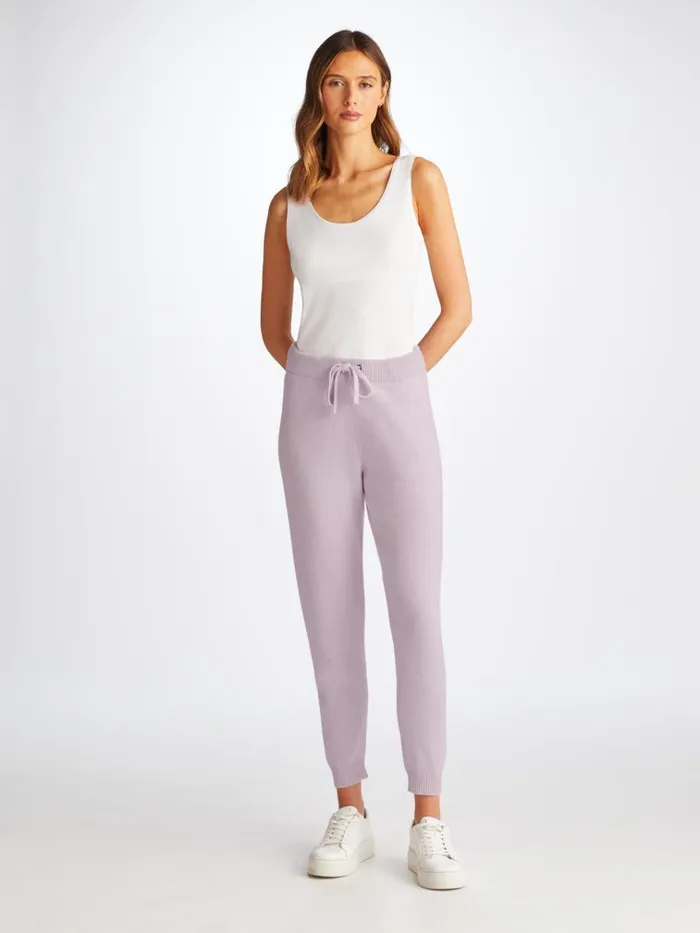 Cashmere Pants Women Derek Rose Track Pants Daphne Cashmere Lilac