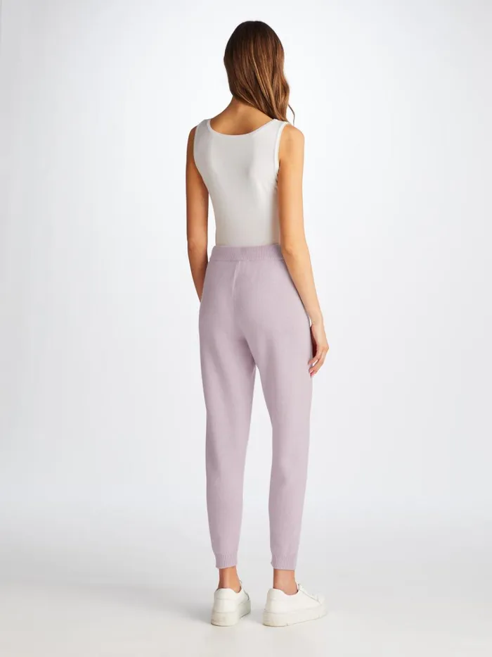 Cashmere Pants Women Derek Rose Track Pants Daphne Cashmere Lilac